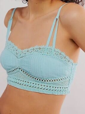Free People Tallulah Bralette Aqua-Esque nwt XL